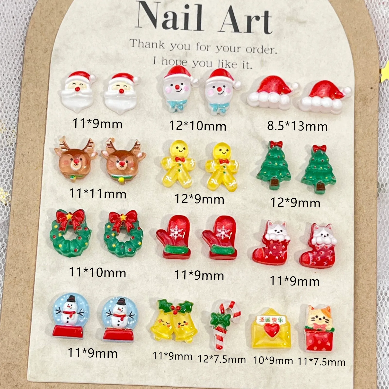 100PCS Cartoon for Christmas Nail Accessories Anime Characters Nail Diamonds DIY Accessories ﻿