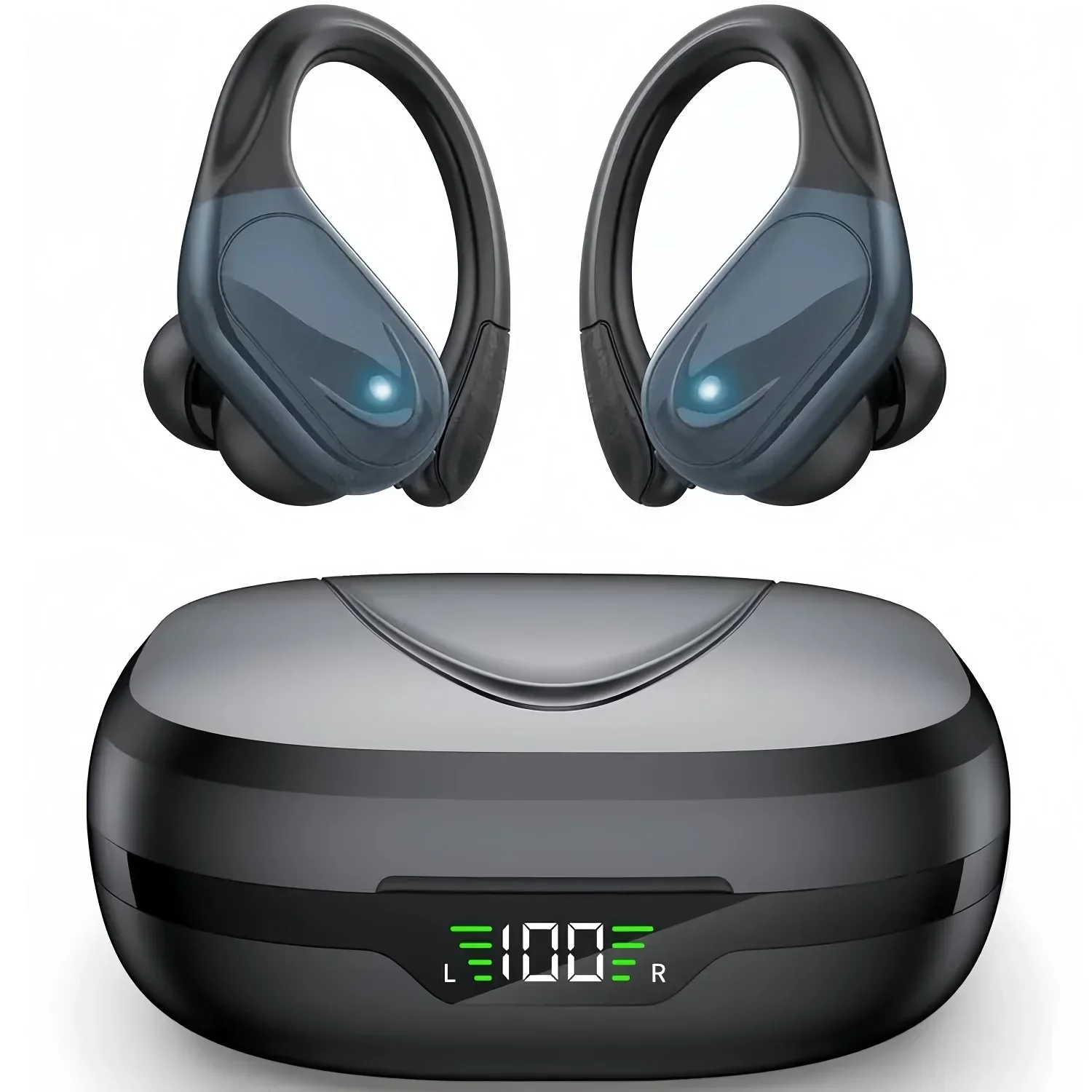 2026年新型スポーツワイヤレスイヤホン、encマイク搭載、ボタン操作、led電源表示、hifiステレオサウンド、bluetooth-54-twsヘッドホン