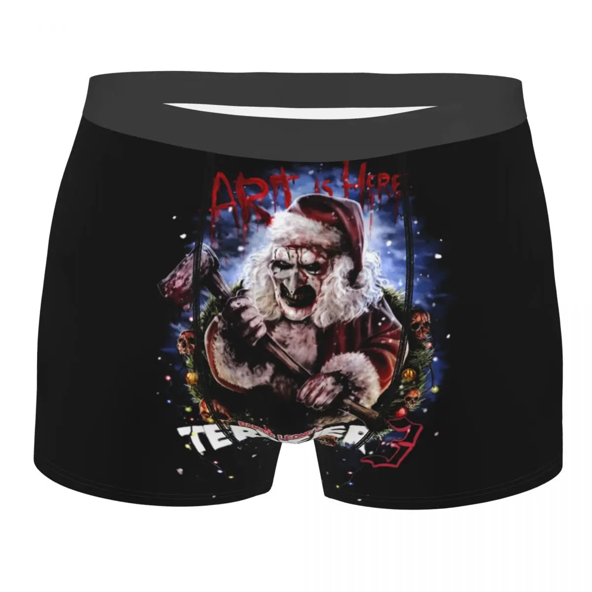 

Мужские трусы-боксеры Terrifier 3, страшный клоун, шорты, трусики со средней талией, нижнее белье на Хэллоуин, кровавые рождественские мужские трусы больших размеров