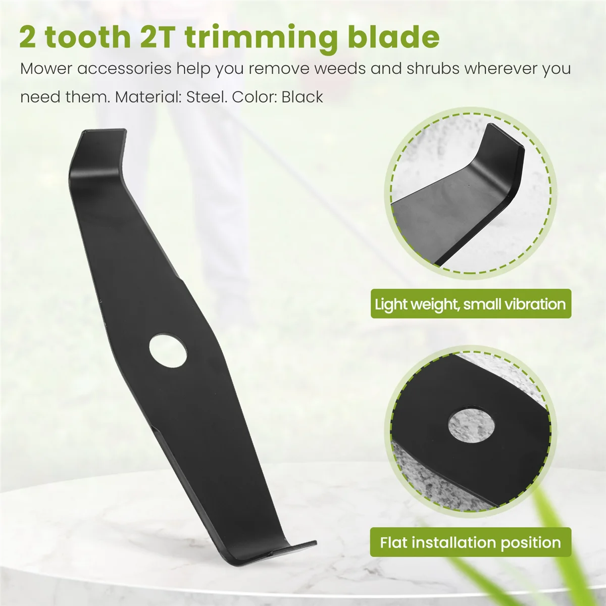 Brush Cutter Grass Trimmer Head Knife Cutting Steel Blade 2 Tooth 2T Trimmer Blade 305 X 25.4 X 3Mm for Bush Brushcutter