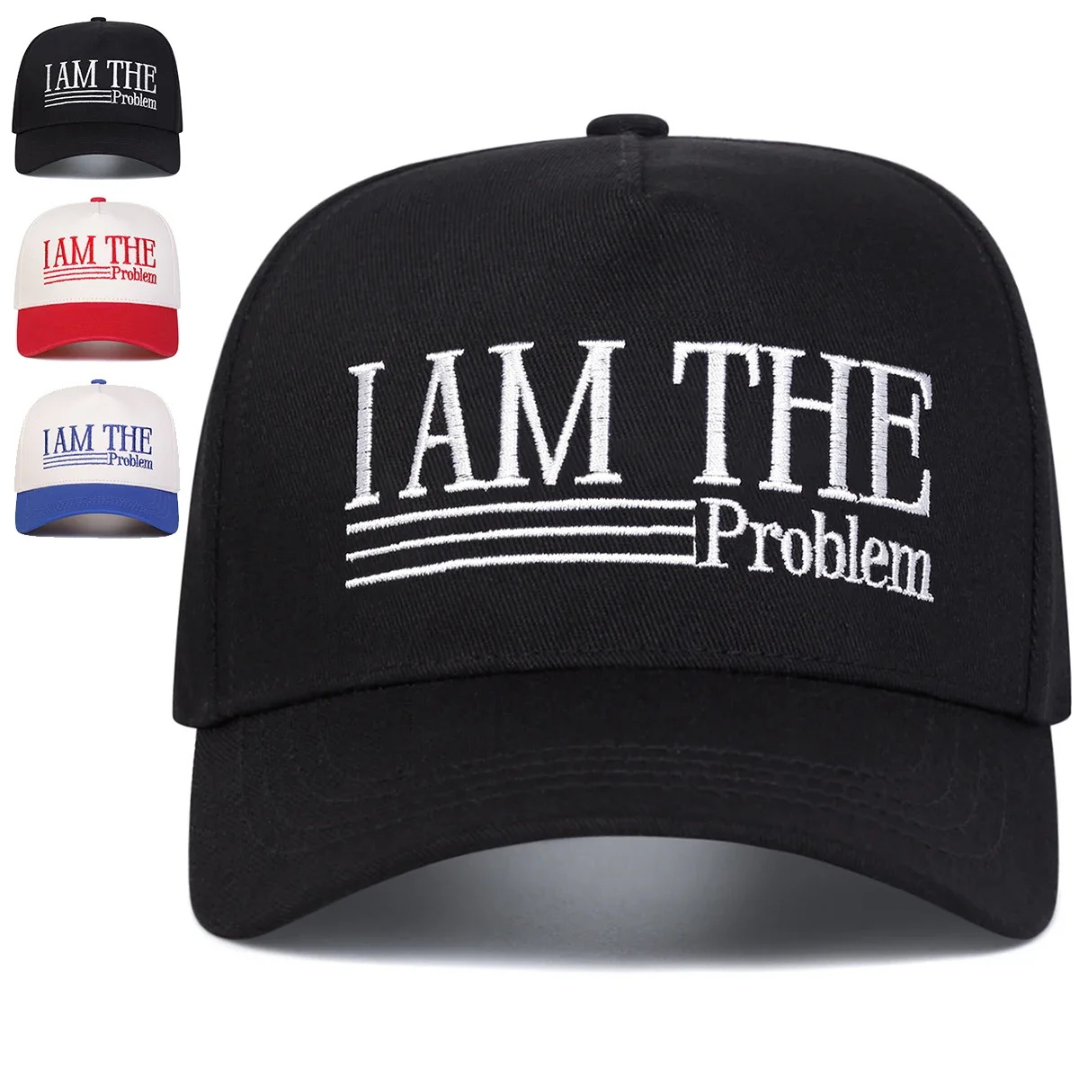 Unisex I AM THE PROBLEM Letter Embroidery Baseball Caps Spring Autumn Outdoor Adjustable Casual Hats Sunscreen Hat Sports Cap