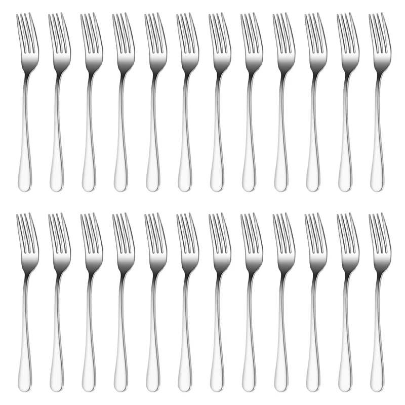 24 Pieces Dinner Forks Set Forks Silverware Set 7.1 Inch Silver Stainless Steel Dinner Forks, Forks Silverware, Forks For Home