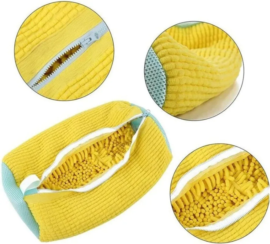 세탁망 1PCS Washing Shoes Bag Cotton Laundry Fluffy Fibers Easily Remove Sneakers Casual Shoes Reusable with Soft Cleaning Bristles