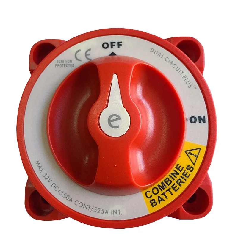 

MARINE Boat Single Circuit Selector Isolator Disconnect Rotary Battery Red Switch Single Circuit ON/OFF