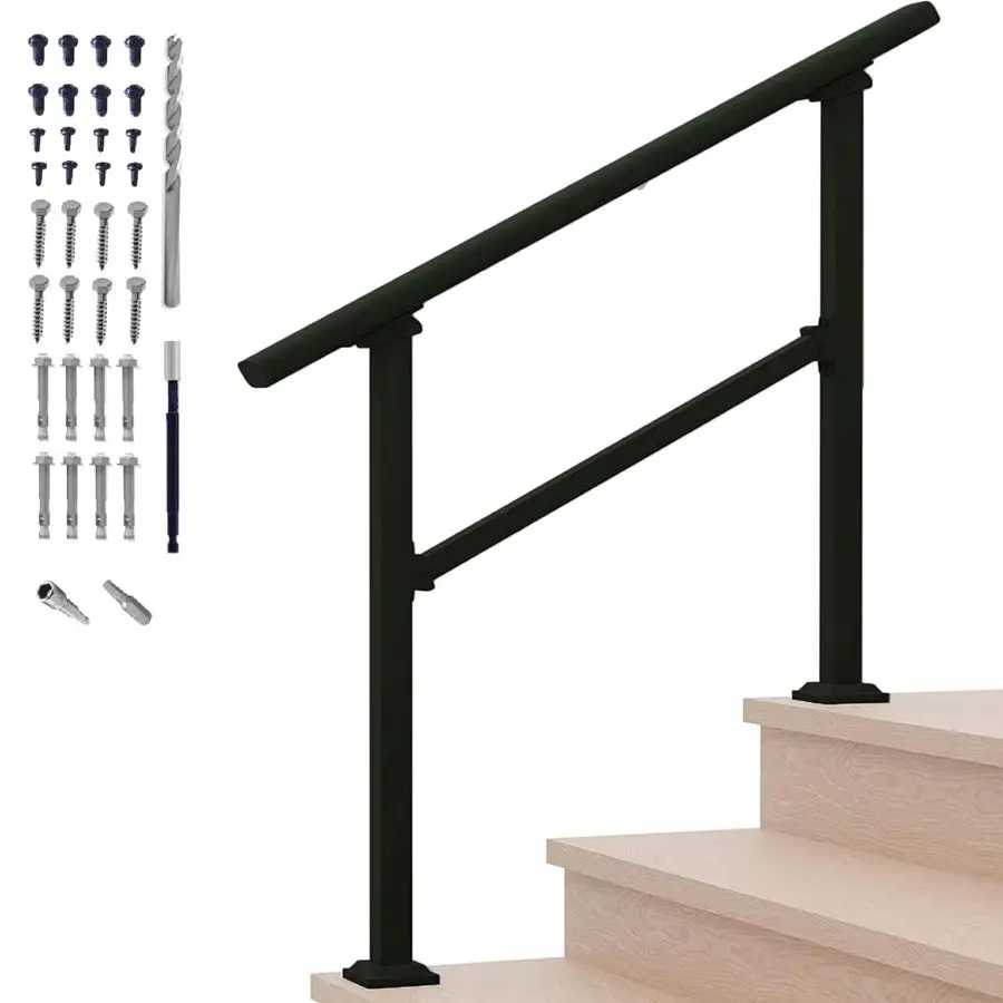 Rails for Outdoor Steps,3 Step Stair Handrail amp Indoor Stair Railing KitBlack Railings for Outdoor Steps and Hand Rails for Se