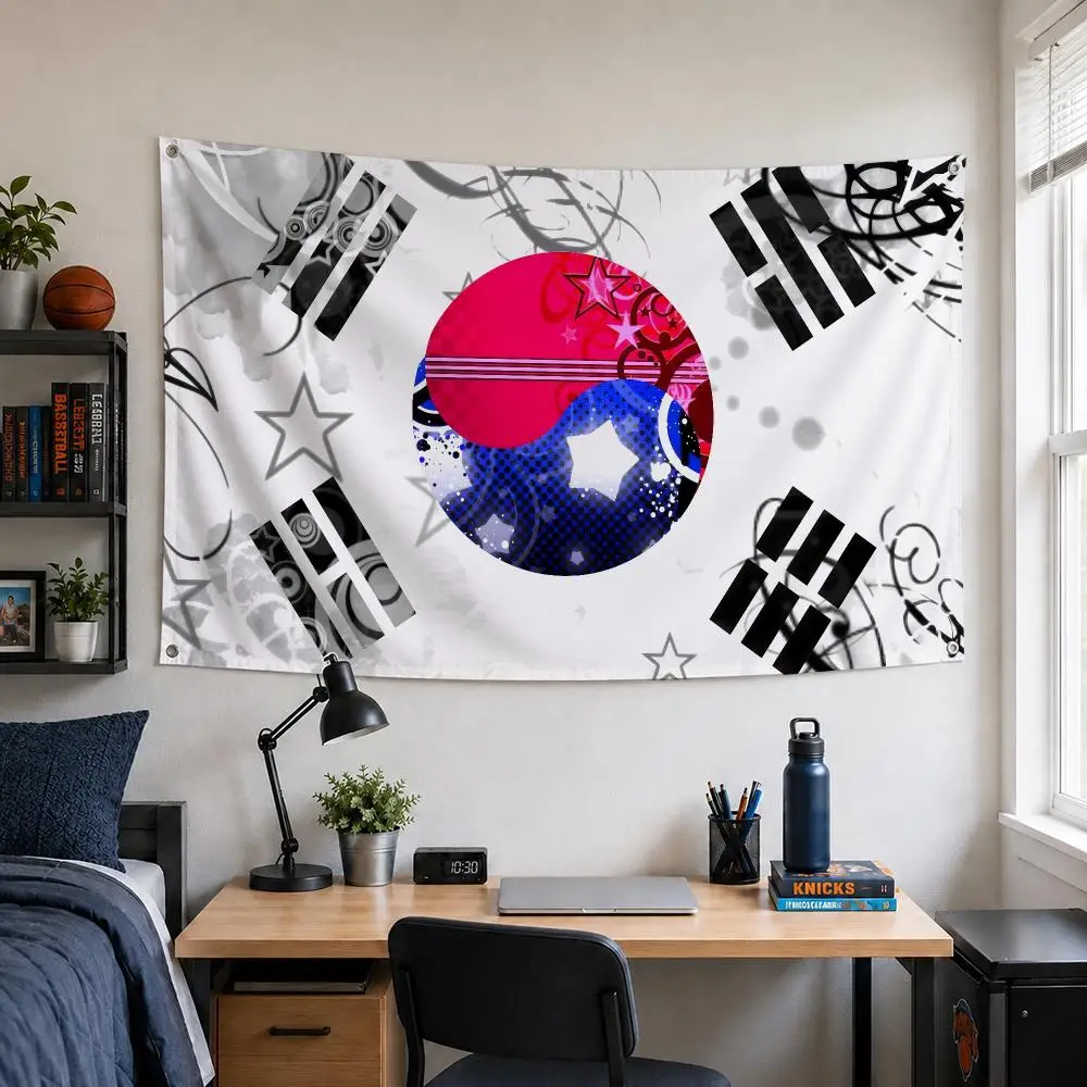 Theme Korea Flag Flags Home Yard & Garden Decor Banner - Indoor Outdoor Wall Hanging Flag