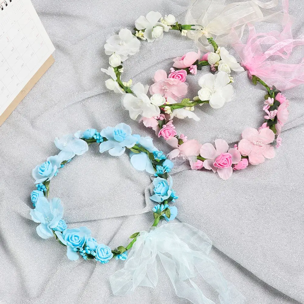 

Женский пляжный венок, аксессуары для волос, повязка для волос на лбу, цветочная повязка для волос, корона, свадебная гирлянда, венки для волос невесты