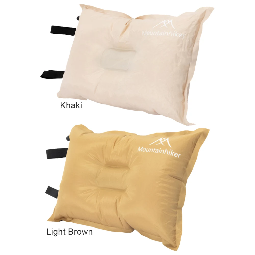 Automatic Inflatable Pillow Comfortable Outdoor Travel Sleeping Pillow Ergonomic Ultralight Sponge Pillow for Backpacking Hiking