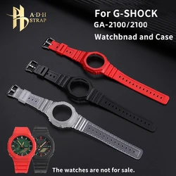 Modified Silicone Strap and Case For Casio G-shock Series GA-2100/2110 Watchband and Case Sports Bracelet Waterproof Belt Soft