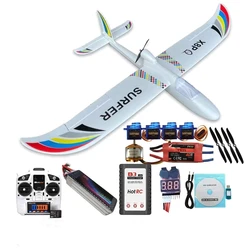 Af Model 1.4m Wingspan Surfer X8 Propeller Fpv Cool Rc Glider Trainer Airplane Kit Pnp Mc6c 40a 2450kv Electrical Machinery