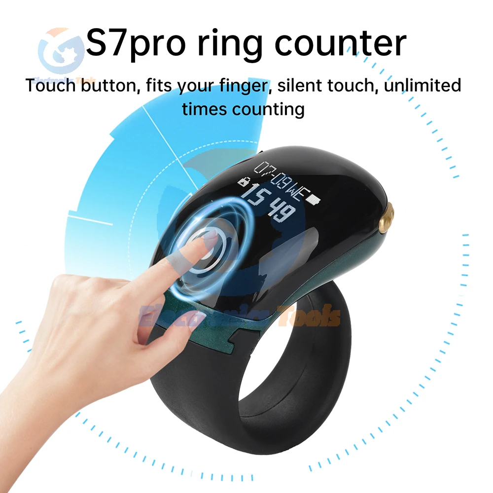 Smart Tasbih Tally Counter OLED Display Finger Counter Muslims Tasbeeh Zikr Ring Counter Touch Key Type-C Charging