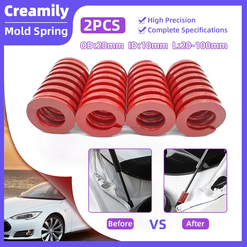 

Creamily 2PCS Die Springs Spiral Stamping Compression Mould Spring For Pedal Rear Trunk Lift Bar Tool OD=20mm ID=10mm L=20-100mm