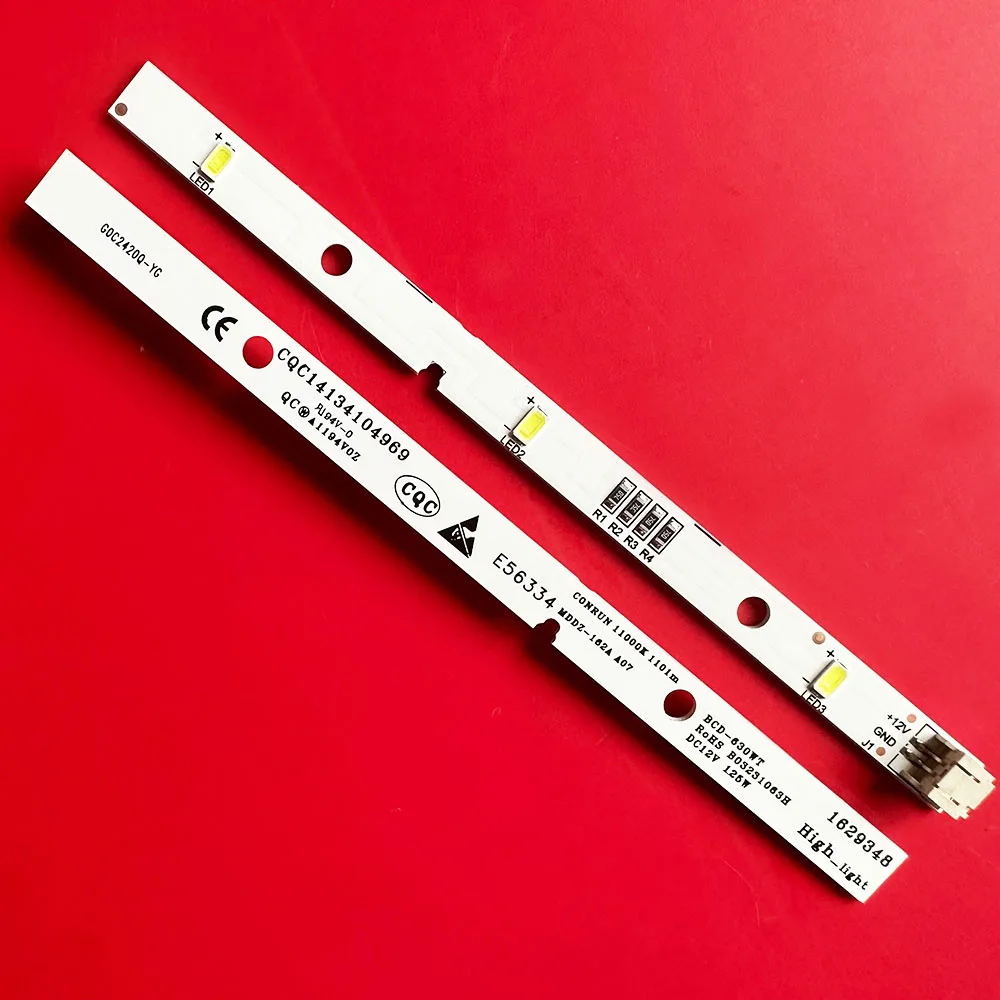 2/6PCS Parts 1629348 MDDZ-162A A07 LED Light Board Bar for RONSHEN for HISENSE Refrigerator DC12V White Natural Light