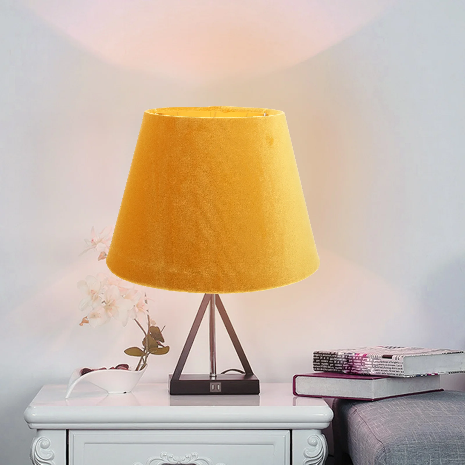 

1Pcs Gold Lampshade Cloth Lined Simple Light Cover for Bedside Floor Wall Decor Housewarming Gift Simple Lampshade