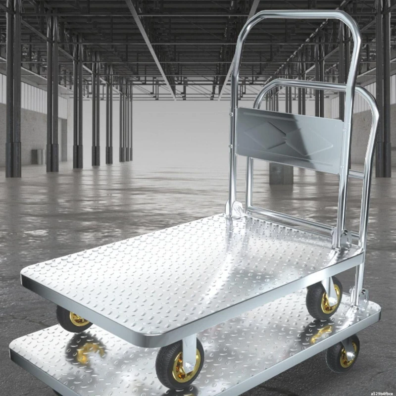 Multi-functional YIGE Trolley Flatbed Truck Moving Car Trailer Pulling Cargo Foldable Steel Plate Car Trolley