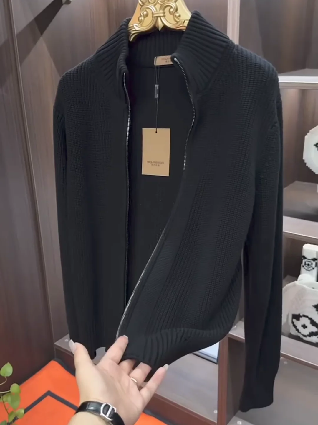 

High Quali Faionable Men's Knitted Sweater Jaet Autumn Winter New Arrival Comfortable Sli Stand Collar Treetting