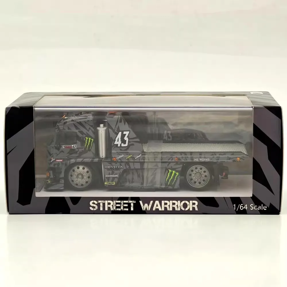 Diecast 1:64 Scale SW Ford Mustang 1965 Hoonicorn RTR V3 Kama Z Trailer Alloy Car Model view 5