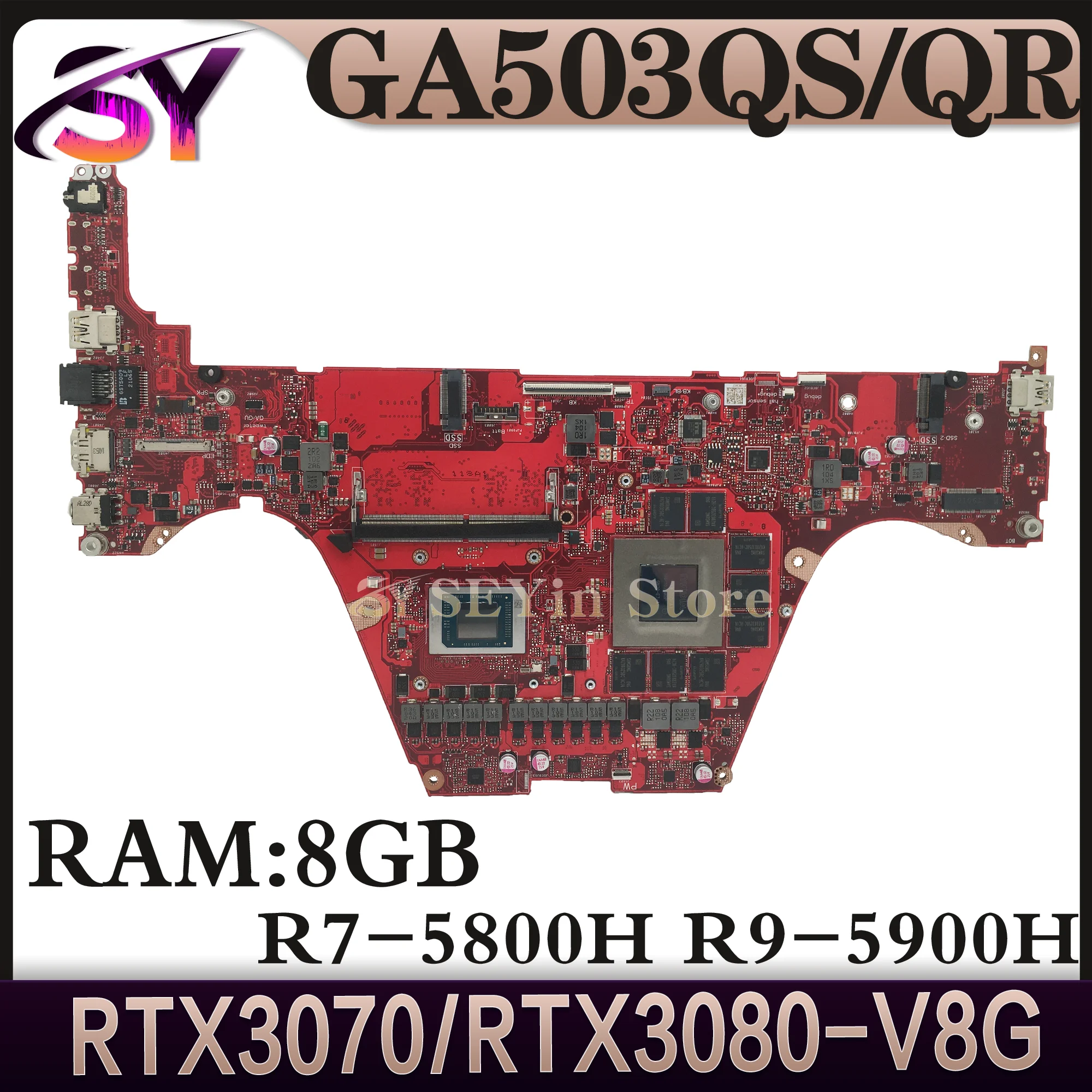 Mainboard For ASUS ‎ROG GA503QS GA503Q GA503QR GA503QM Laptop Motherboard R7 R9 RTX3080/RTX3070-V8G RTX3060/V6G 16GB/8G-RAM