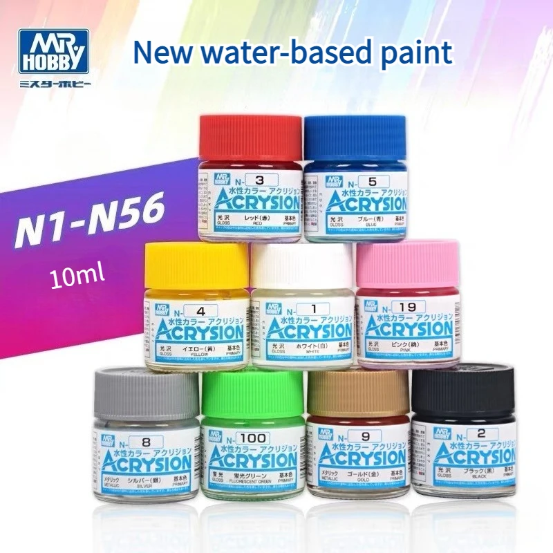 tinta-para-modelos-a-base-de-Agua-mrhobby-n-series-10ml-nova-para-pintura-com-pincel-e-aerografo-hobby-diy-coloracao-de-figuras-de-argila-e-modelos-militares