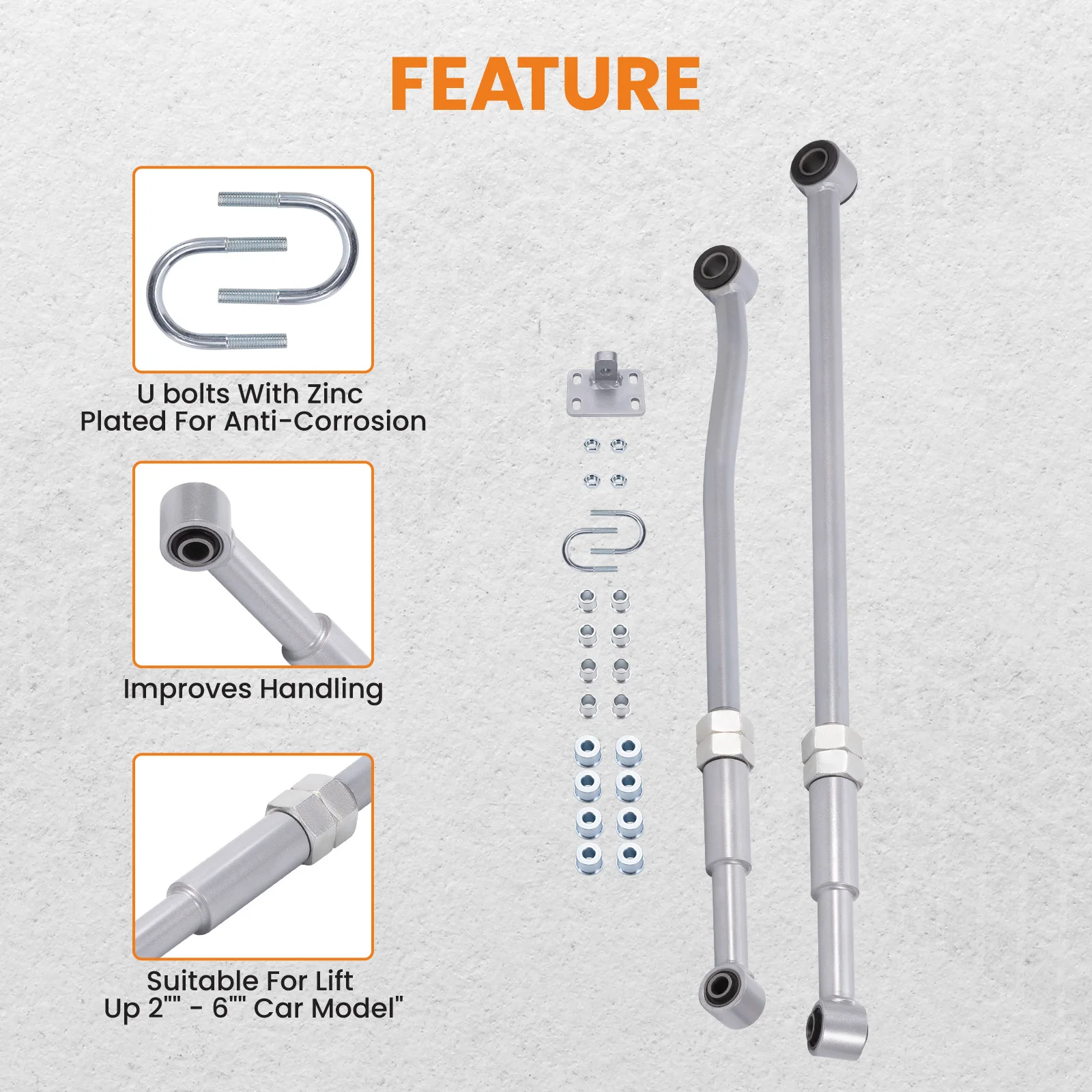 قضيب بانهارد أمامي + خلفي قابل للتعديل لنيسان باترول GU Y61 S2 RHD فقط 6/2001-16