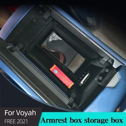 Car Central Armrest Storage Box For Voyah FREE 2021  ABS Organizer Console Case Interior Tool Decorative Accessories Black