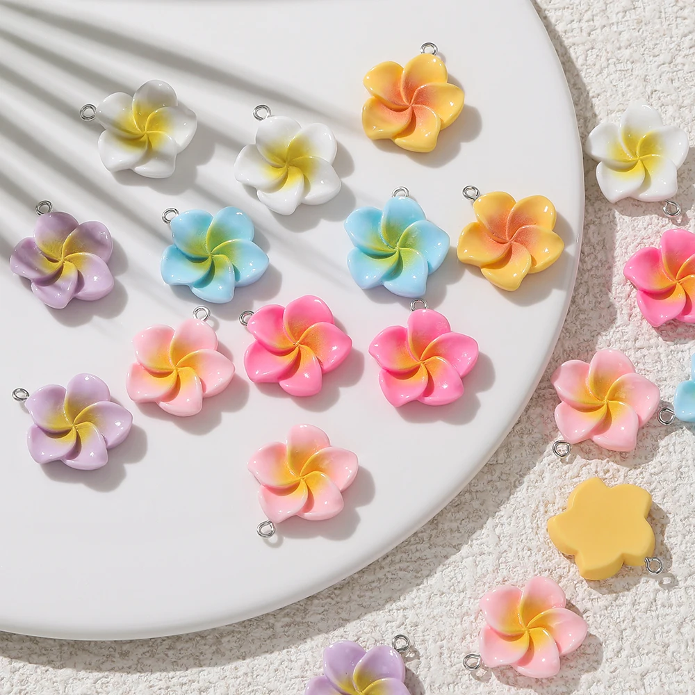 

5Pcs/lot Resin Flower Pendant Colorful Loose Spacer Beads for Jewelry Making DIY Bracelet Necklace Accessories ﻿