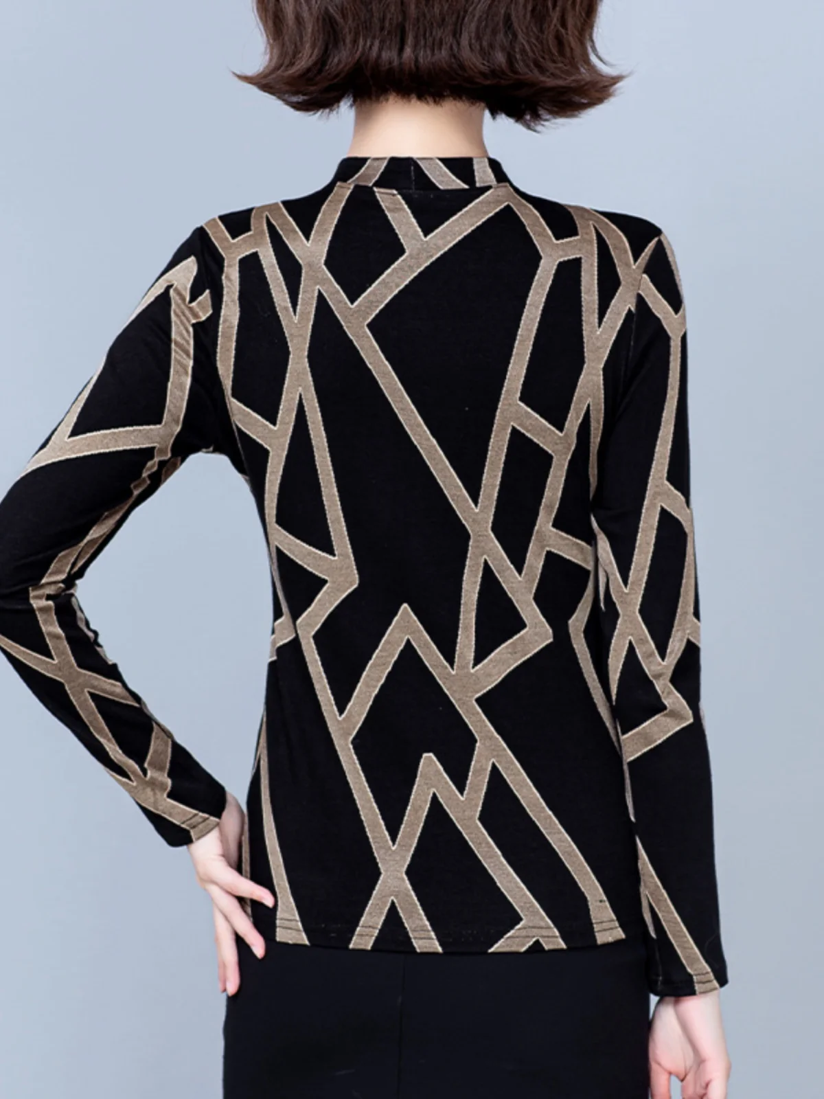 Bla Long Sve Base irt Vêtements intérieurs pour femmes automne hiver Faion Top grande taille Vêtements pour maman d'âge moyen f High Colla...