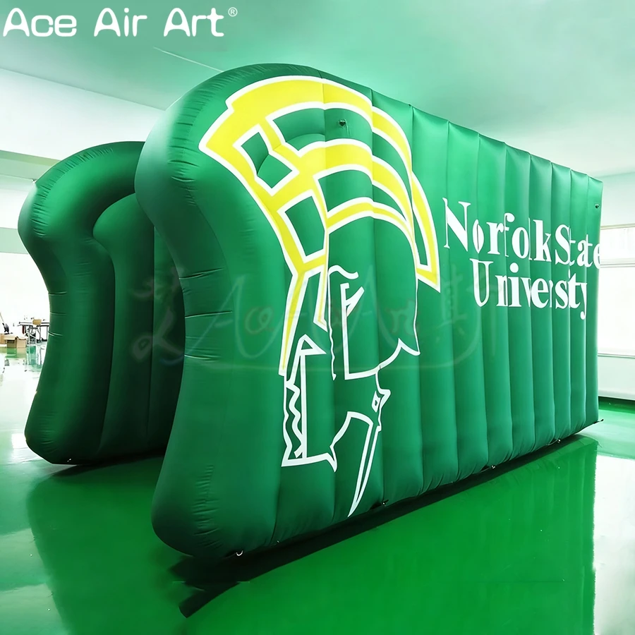 Maßgeschneidertes riesiges grünes aufblasbares Fußball-Tunnelzelt für Sportspiele und Veranstaltungen