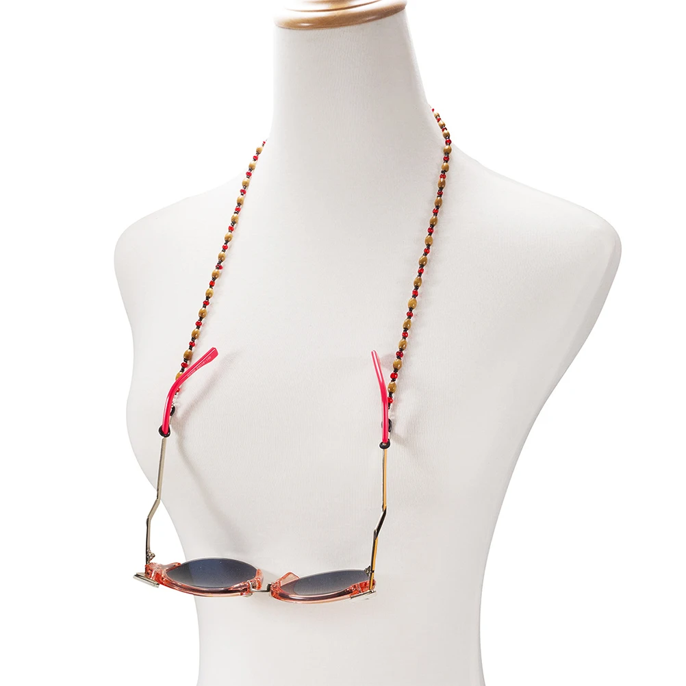 

Eyeglass Chain Vintage Wooden Beaded Sunglasses Holder Anti-Slip Glasses Neck Strap For Sports Running Hiking Cycling Eyewear