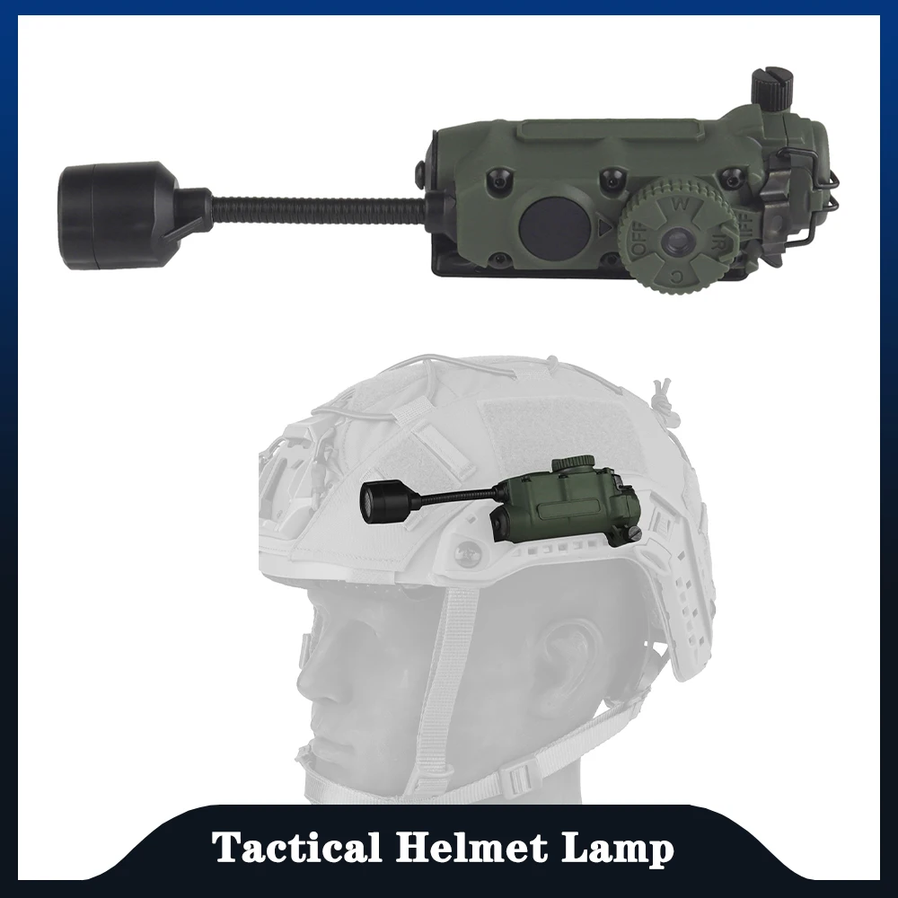 

Tactical Helmet Lighting Lamp White Flashlight、IR And Red/Blue/Green Color Light Mode，Fast Helmet ARC Rail For Hunting Hiking