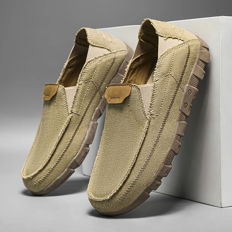 Nieuwe Zomer Mannen Canvas Schoenen Ademend Denim Canvas Casual Schoenen Mannen Loafers Comfortabele Ultralight Luie Bootschoenen Big Size 48