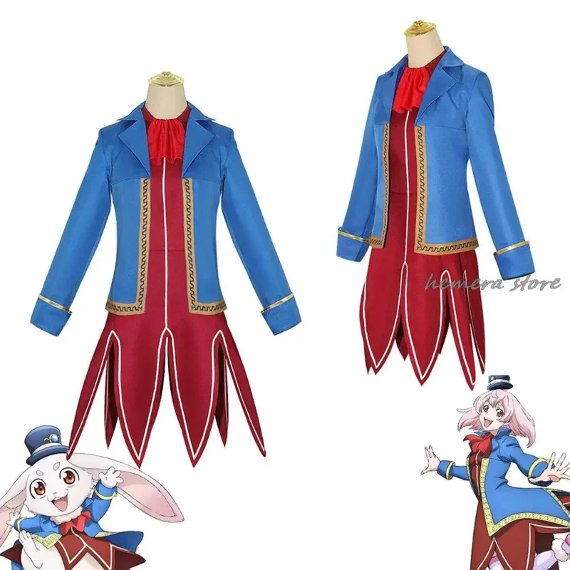 

2025 New Anime Shangri-La Frontier Emul Cosplay Costume Wig Blue Jacket Dress Uniform Vorpal Rabbit Halloween Party Women M ★ ★