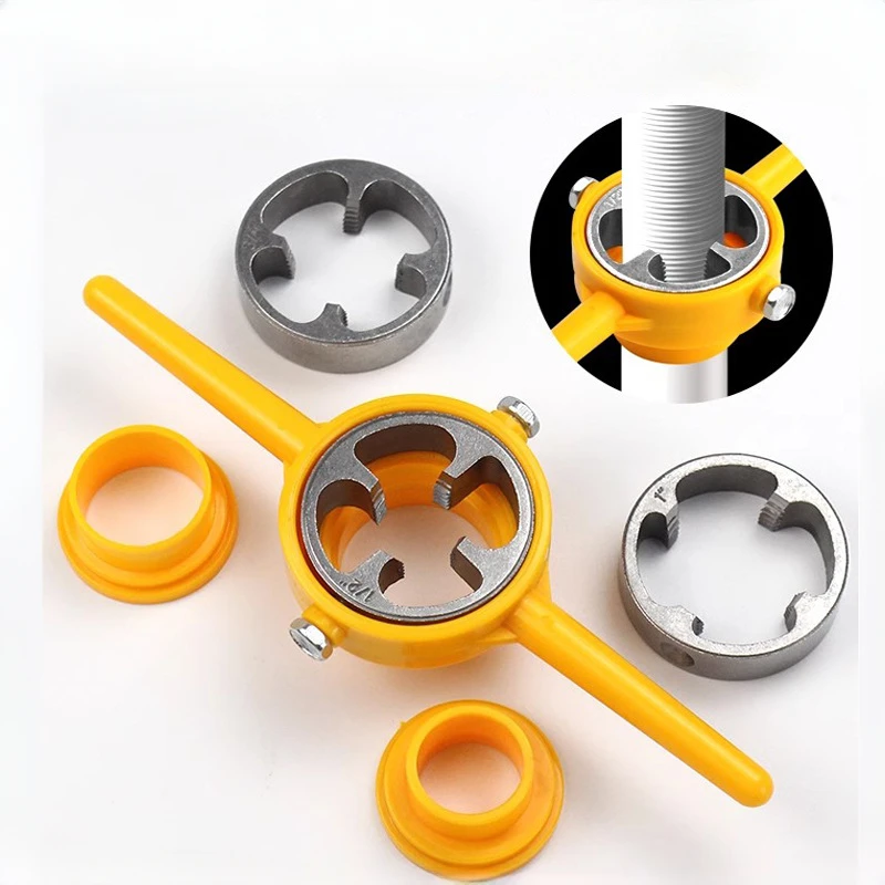 

PVC Water Pipes Threads Tap Plate Teeth Die Set 1/2 3/4 Inch Connector Thread Quick Mounting Tools 6Pcs/Set