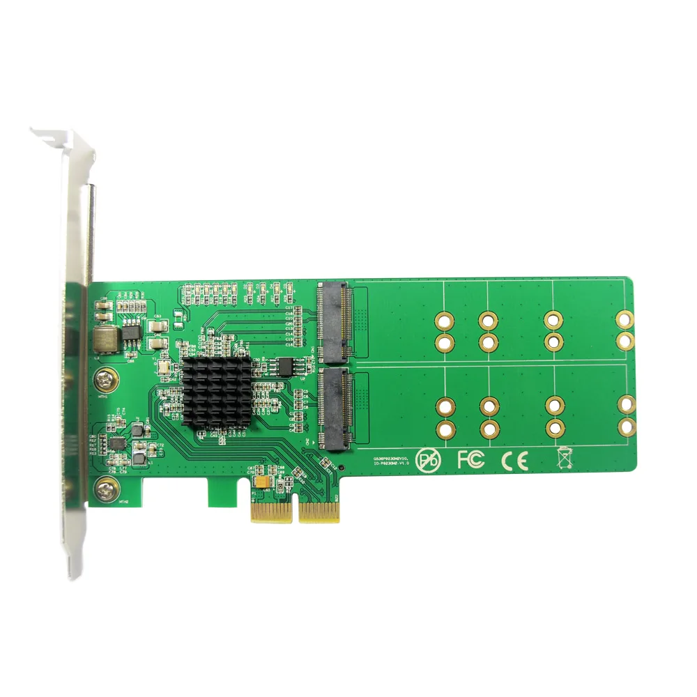 Iocrest PCIE 1x เป็น4ชิ้น NGFF M.2 B การ์ดอะแดปเตอร์คีย์ SSD รองรับชิปเซ็ต88se9235ขนาด2280 2260 2242และ2230