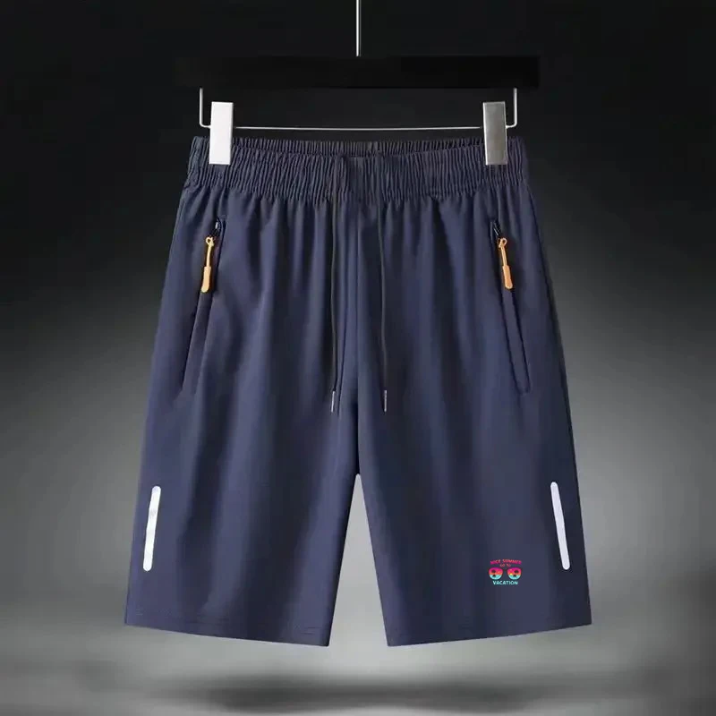 

Men's Summer Ultra-thin Ice Silk Beach Casual Shorts Jogging Sport Quick Dry Male Zipper Loose Gym Sports Short Pants Sweatpant