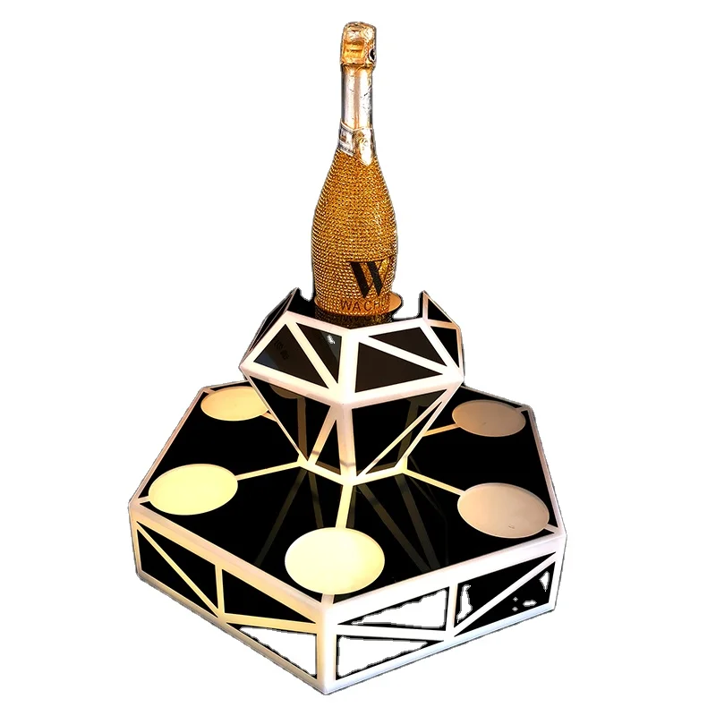 Rechargeable New Style fashion design Champagne Bottle Presenter Carrier Glorifier Display wine holder for nightclub