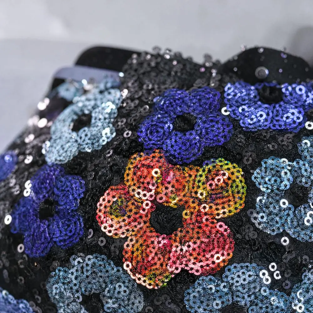 Elegant Ethnic Newsboy Cap For Ainingxue Heavy Work Sequin Flower Beret Women Vintage Adjustable Casual Painter Hat