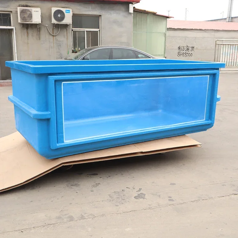 High Quality Open Top Ecological Aquaculture Fish Tank Fiberglass Rectangular Fish Tank Aquariums Drainage Can Be Increased