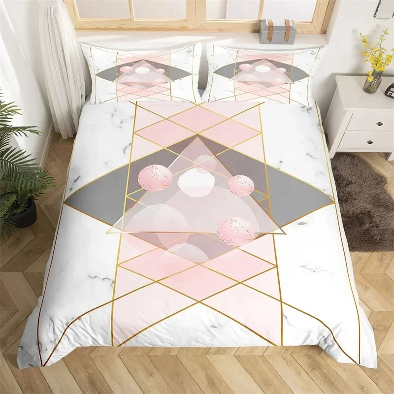

Geometric Duvet Cover Set Marble Bedding Set Microfiber Abstract Art Comforter Cover Single Full King Queen For Boys Girls Room