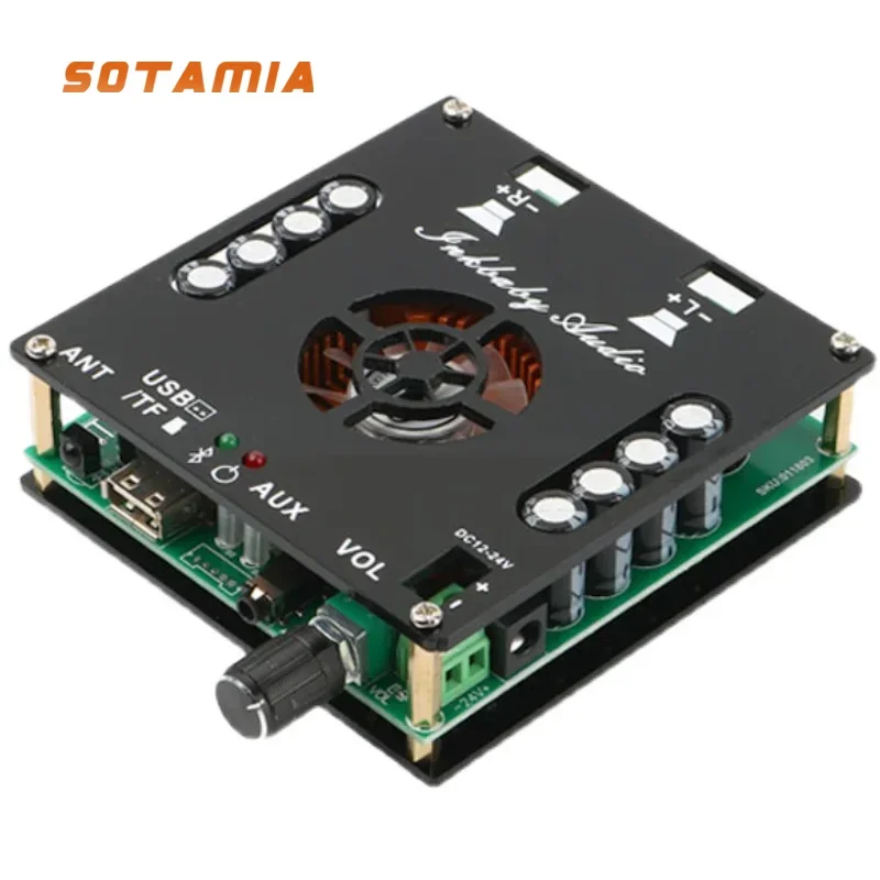 

SOTAMIA TDA7498E Power Amplifier Board Bluetooth Amplifier 2.0 Stereo Sound Speaker Amplificador 160Wx2 USB TF AUX FM Decoder