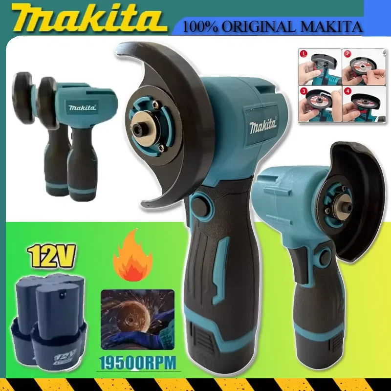 

Makita 12V Miniature Rechargeable Mini Angle Grinder with Battery Cutting Blade Polishing Grinder for Cutting Diamond Cordless