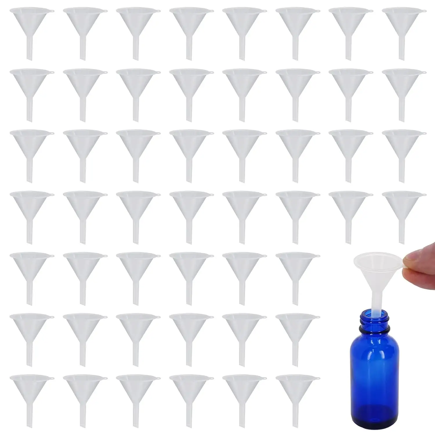 100Pcs Colorful Refillable Cosmetic Containers Funnels for Filling Water Essential Oils Lotions Shampoo Conditions Products