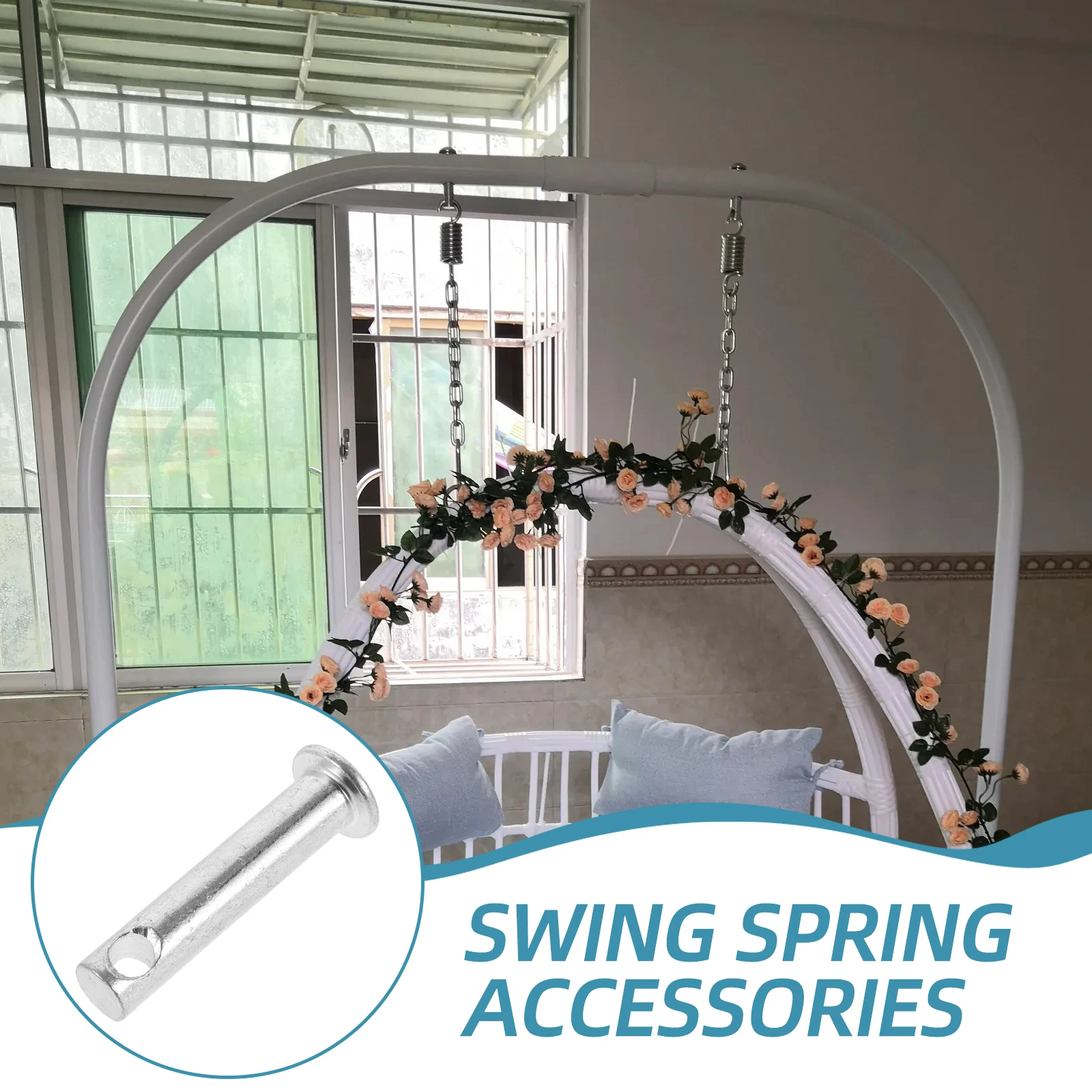 

Hanging Chair Swing Plug Pin Set Metal Hammock Fixing Kits Silver Heavy Duty Outdoor Balcony Garden Accessories