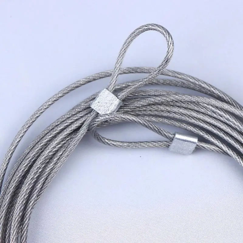 Paquete de 4 Cuerdas de Acero Inoxidable 304 de 4 Metros, Cuerda para Toldo, Cable de Elevación para Pesca, Cuerda para Tender Ropa, Diámetro de 2 mm, Resistente a la Oxidación