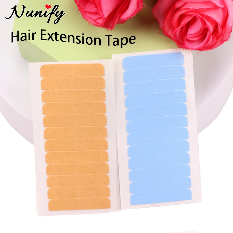 New Straight Hair Extension Tape Tabs Double Sided Extension Tape For Replacement Brown Adhesive Tape For Hair Systems 50 Sheets