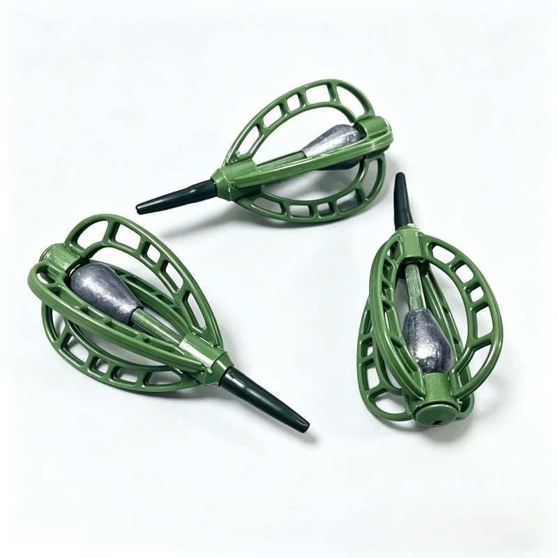 6Pcs European Method Feeder Set Heavy Weighted Bait Cage Carp Fishing ABS Durable Inline Lead Feeder Fishing Tackle view 4