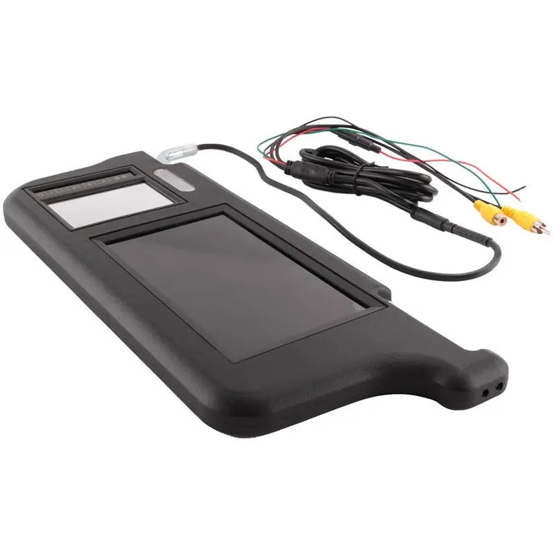 Leading-7Inch Black Car Left Sun Visor Rear View Mirror Screen LCD Monitor 2 Channel Video Replacement Parts