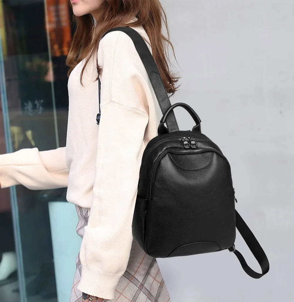 

New Fashion Cow Genuine Leather Women Backpacks Luxury Brand Female Real Natural Leather Ladies Girl Student Casual Backpack