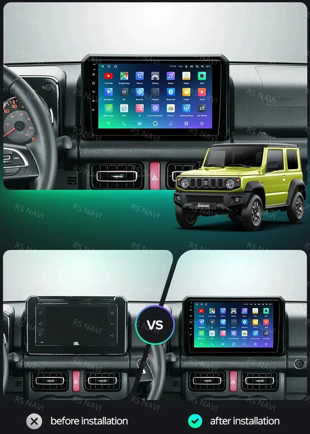 Android 16 Carplay Auto Car Radio For Suzuki Jimny 2018 2019 2020 Multimedia Video Player GPS Navigation DSP 2Din DVD Stereo 4G