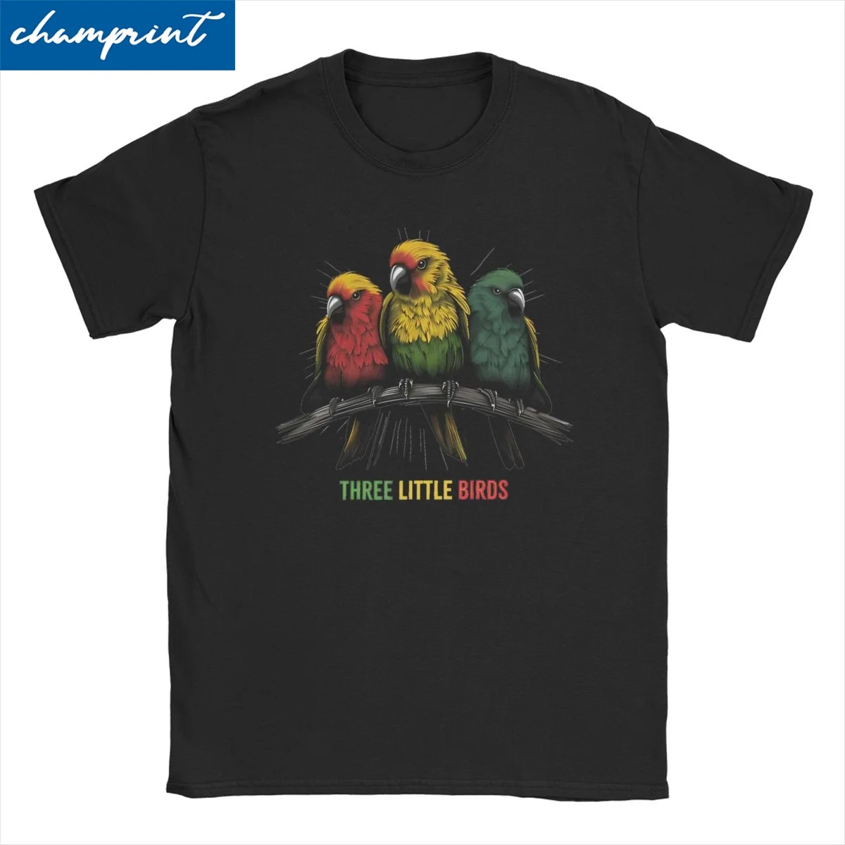 Men Women's T-Shirts Three Little Birds 100% Cotton Tee Shirt Short Sleeve Bob-Marley Reggae Jamaican T Shirt  Clothing Summer